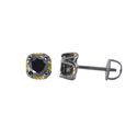 Sterling Silver Black Cubic Zirconia Stud Earrings