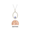 Sterling Silver Tanzanite and Diamond Necklace - O