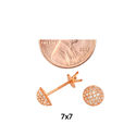 Rose Gold Plated CZ Stud Earrings Screwbacks Clear