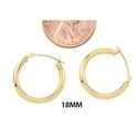 14k Yellow Gold Hoop Earrings 18mm Medium Latch Po