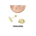 10k Yellow Gold Double Dolphin Stud Earrings Screw