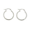 Sterling Silver Hoop Earrings High Polish Latch Cl