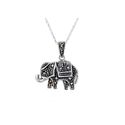 Sterling Silver Marcasite Elephant Necklace