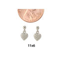 Diamond Heart Drop Earrings (.01 cttw, I-J, I2-I3)