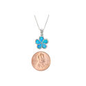 Opal Small Flower Necklace 925 Sterling Silver 18 