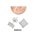 Sterling Silver Micropave Stud Earrings Kite Shape