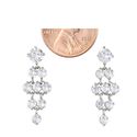 Sterling Silver Chandelier Earrings Clear CZ Cubic