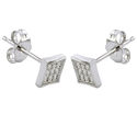 Small Sterling Silver Stud Earrings Kite Shape Mic