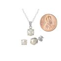 .925 Sterling Silver Pearl Gemstone Pendant Neckla