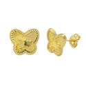 10k Yellow Gold Butterfly Earrings with Laser Cut 