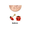 10k Yellow Gold Lady Bug Screwback Stud Earrings H