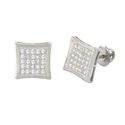 Screwback Stud Earrings Sterling Silver CZ Cubic Z