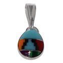 Turquoise, Carnelian and Malachite 925 Sterling Si