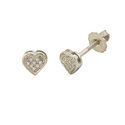 Diamond Heart Stud Earrings (.05 cttw, I-J, I2-I3)