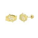 10k Yellow Gold Double Dolphin Stud Earrings Screw