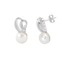 Sterling Silver White Freshwater Pearl Stud Earrin