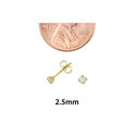 10k Yellow Gold Round Clear Cubic Zirconia CZ Stud