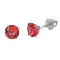 Sterling Silver Ruby CZ Cubic Zirconia Screwback E