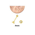 10k Yellow Gold Round CZ Screwback Earrings Laser 