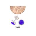 925 Silver Lapis Stud Earrings Gemstone 7mm Round 