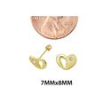 10k Yellow Gold Half Open Heart Stud Earrings Scre