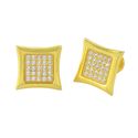 Screwback Stud Earrings 925 Sterling Silver Yellow