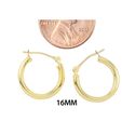 14k Yellow Gold Hoop Earrings 16mm Small-Medium La