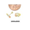 10k Tri Color Gold Elephant Stud Earrings Screwbac