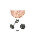 Sterling Silver Black Micropave Stud Earrings Scre