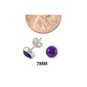 Amethyst Gemstone Stud Earrings .925 Sterling Silv