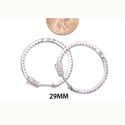 Cubic Zirconia Hoop Earrings CZ .925 Sterling Silv