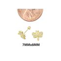 10k Yellow Gold Mini Dragonfly Stud Earrings Screw