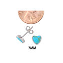 Sterling Silver Turquoise Heart Stud Earrings Gems