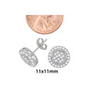 Micropave Earrings 925 Sterling Silver Circle with