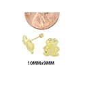 10k Yellow Gold Happy Frog Stud Earrings Screwback