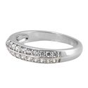 Sterling Silver Cocktail Ring 5mm wide 2 row CZ Ba