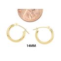 14k Yellow Gold Hoop Earrings 14mm Small Latch Pos