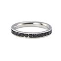 Stainless Steel Black CZ Ring Stackable Band 4mm C