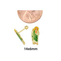 10k Yellow Gold Guadalupe Virgin Green Stud Earrin