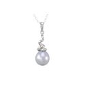 Gray Freshwater Pearl Necklace Twisted Coil Shape 