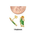 10k Yellow Gold Guadalupe Virgin Green Stud Earrin