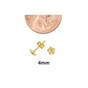 10k Yellow Gold Tiny Flower CZ Stud Earrings Cubic