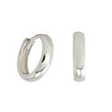 10k White Gold Huggie Hinged Hoop Earrings Smooth 