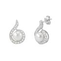 Pearl Earrings .925 Sterling Silver White Elegant 