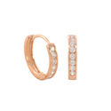 Sterling Silver Huggie Hoop Earrings Rose Gold Pla