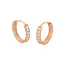 Sterling Silver Huggie Hoop Earrings Rose Gold Pla