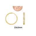 10k Yellow Gold Huggie Hoop Earrings White CZ Cubi