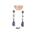 Sterling Silver Dangle Marcasite Earrings Amethyst