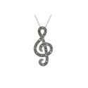 Marcasite Necklace 26mm Music Note (No Bale) 18" C