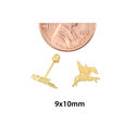 Pegasus Flying Horse Stud Earrings 10k Yellow Gold